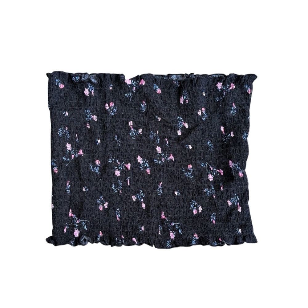 PacSun Black Tube Top Pink Floral